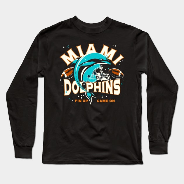 miami dolphins Long Sleeve T-Shirt by AOAOCreation